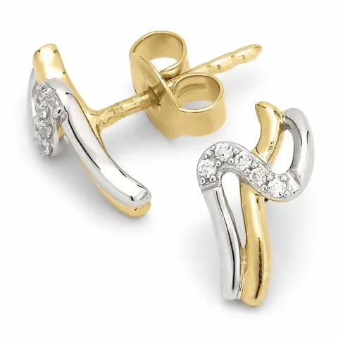 Ohrstecker in 9 Karat Gold und Weißgold mit