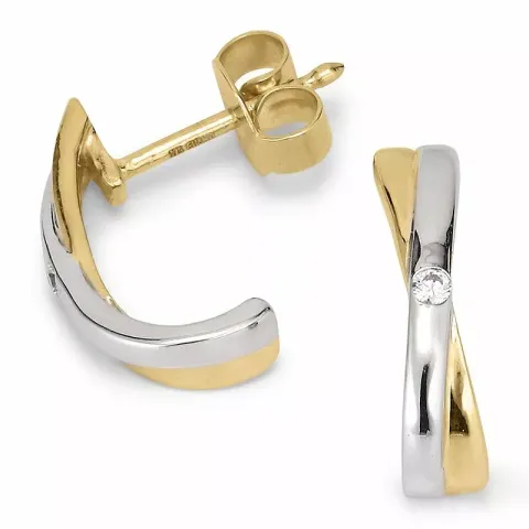 Ohrstecker in 9 Karat Gold und Weißgold mit