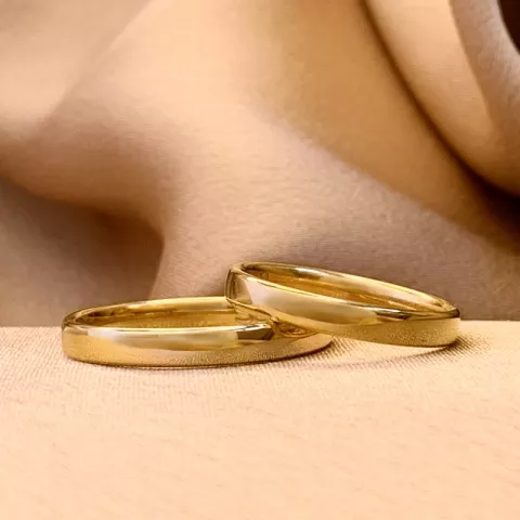 3 mm trauringe aus 9 Karat Gold - set