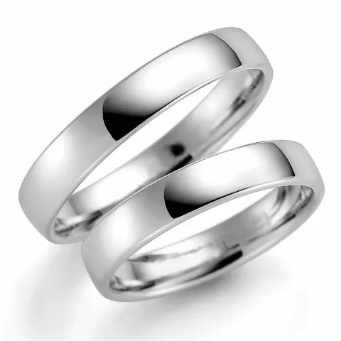 4 mm trauringe aus 9 Karat Weißgold - set