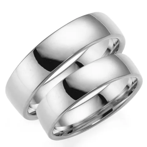 5 mm trauringe aus 9 Karat Weißgold - set