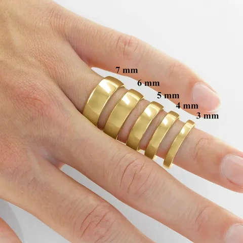 6 und 5 mm trauringe aus 9 Karat Gold - set