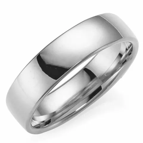 polierter 6 mm Trauring aus 9 Karat Weißgold