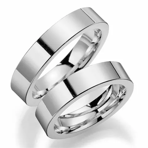 5 mm trauringe aus 14 Karat Weißgold - set