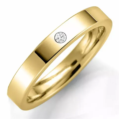 5 mm Trauring aus 9 Karat Gold 0,03 ct