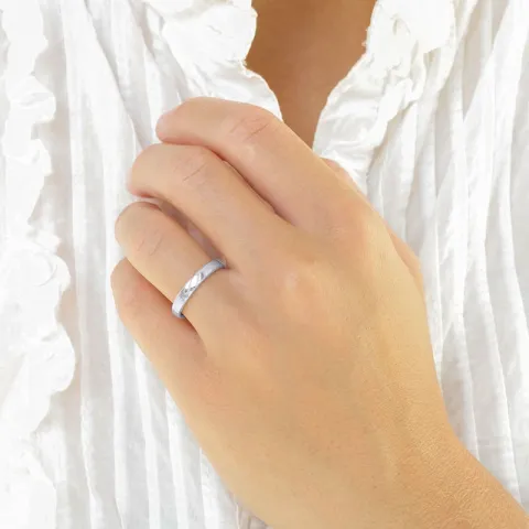 6 und 3 mm trauringe aus 9 Karat Weißgold - set