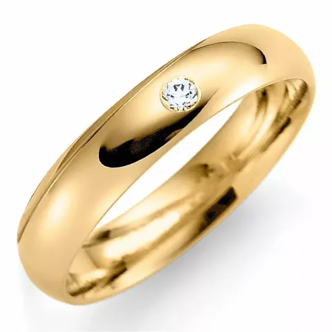 3 mm Trauring aus 14 Karat Gold 0,02 ct