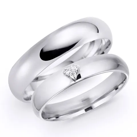 5 und 4 mm trauringe aus 9 Karat Weißgold - set