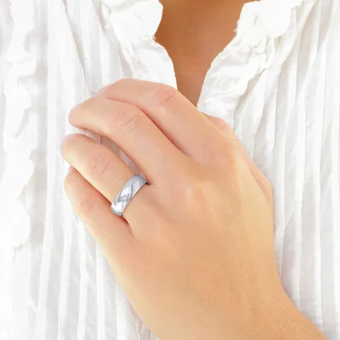 6 und 3 mm trauringe aus 9 Karat Weißgold - set