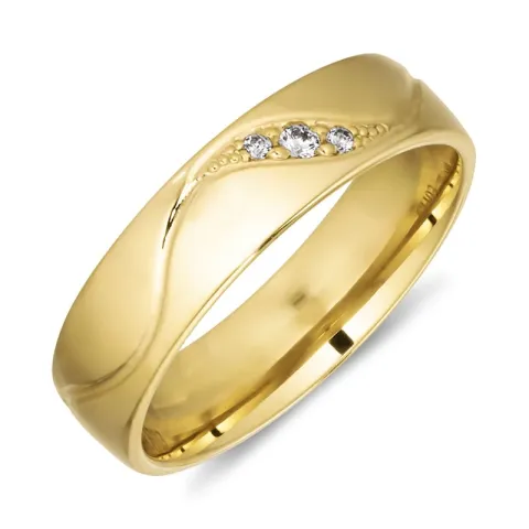 5 mm Trauring aus 9 Karat Gold 0,008 ct und 0,02 ct