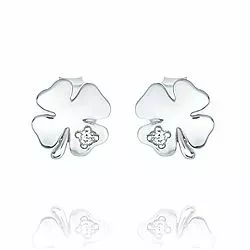 Preiswerten Kleeblatt Ohrstecker in Silber