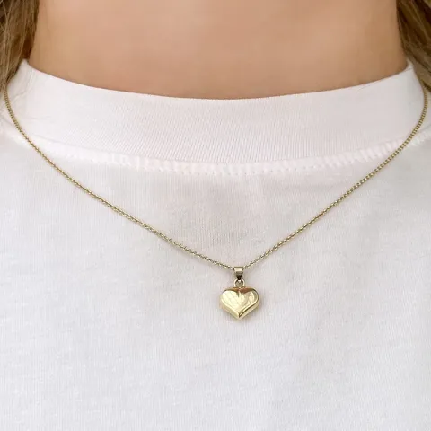 Herz Halskette aus vergoldetem Sterlingsilber und Anhänger aus 9 Karat Gold - Amoré