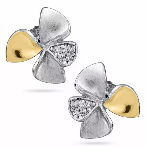 Blumen Ohrringe in Silber mit vergoldetem Silber