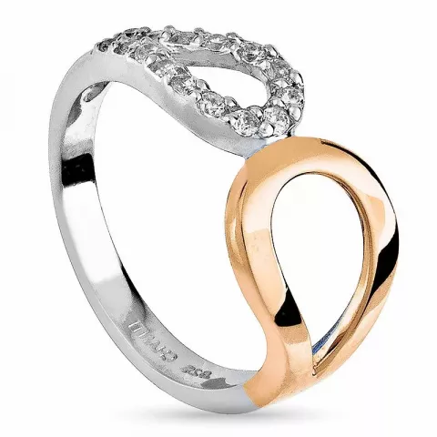 Einfacher Zirkon Ring aus Silber mit vergoldetem Sterlingsilber