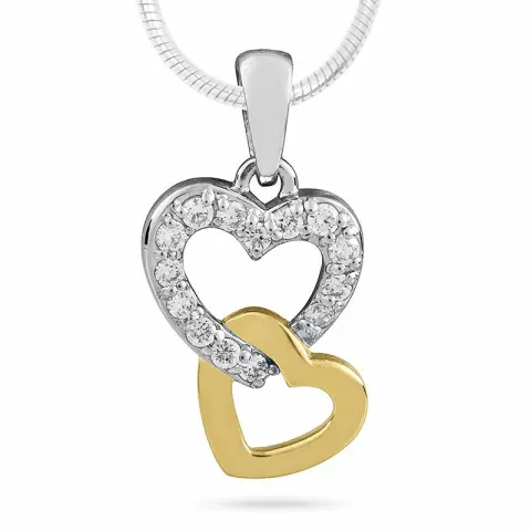 Herz Anhänger aus Silber und vergoldetem Sterlingsilber