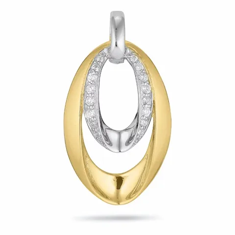 Großer ovaler vergoldetem Anhänger aus Silber