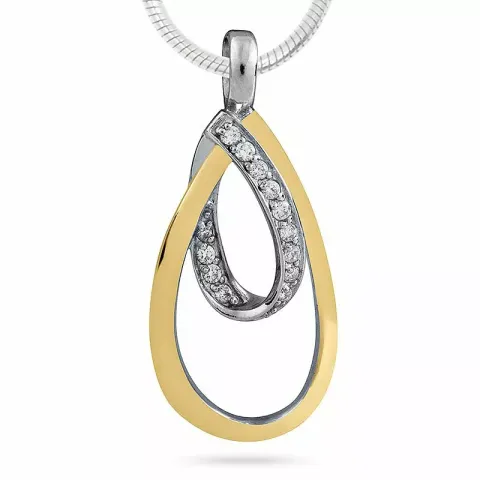 Großer Tropfen vergoldetem Anhänger aus Silber und vergoldetem Sterlingsilber