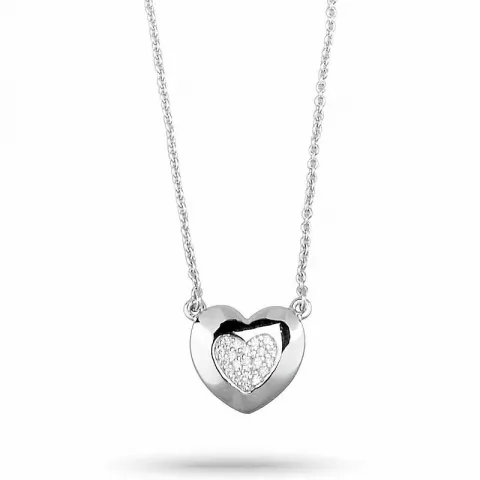 Herz Zirkon Ankerhalskette aus Silber und Herzförmiger Anhänger aus Silber