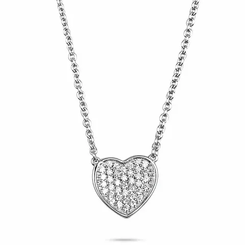 Herz Zirkon Halskette aus Silber und Herzförmiger Anhänger aus Silber