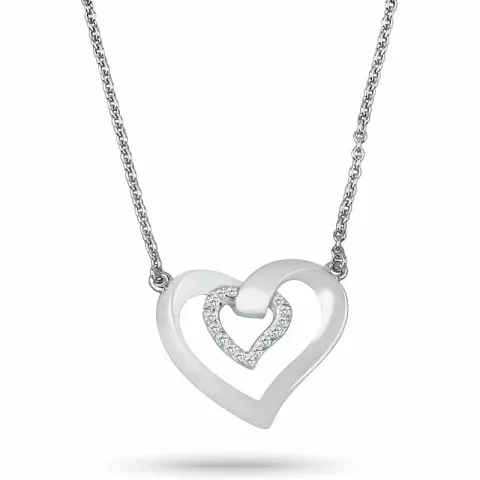 Großer Herz Ankerhalskette aus Silber und Herzförmiger Anhänger aus Silber