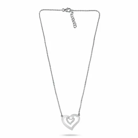 Großer Herz Ankerhalskette aus Silber und Herzförmiger Anhänger aus Silber