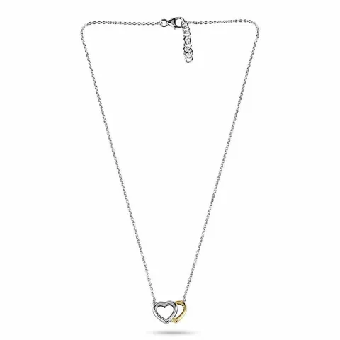 Herz Ankerhalskette aus Silber und Herzförmiger Anhänger aus Silber und vergoldetem Silber