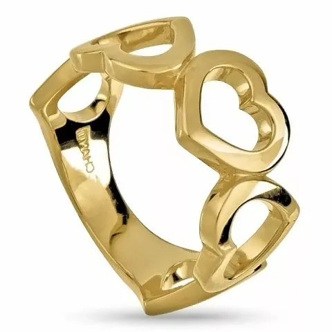 Herz Fingerring aus vergoldetem Sterlingsilber