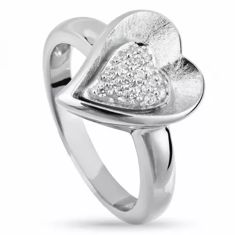Elegant Herz Zirkon Ring aus Silber