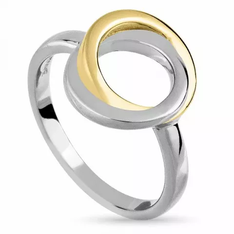 Kreis Fingerring aus Silber mit vergoldetem Sterlingsilber