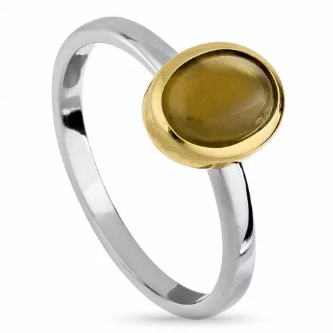 Ovaler ring aus silber mit vergoldetem sterlingsilber