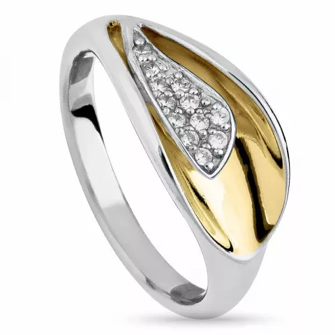 Bezaubernd abstraktem Zirkon Ring aus Silber mit vergoldetem Sterlingsilber