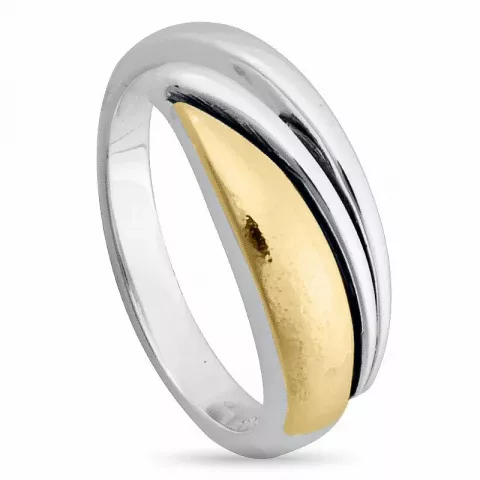 Einfacher Ring aus vergoldetem Sterlingsilber mit Silber