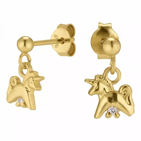 Einhorn Ohrringe in vergoldetem Silber