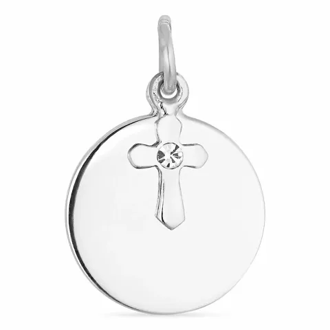 runder Kreuz Anhänger aus Silber