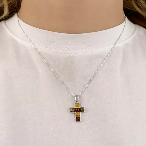 viereckigem Kreuz Anhänger aus Silber