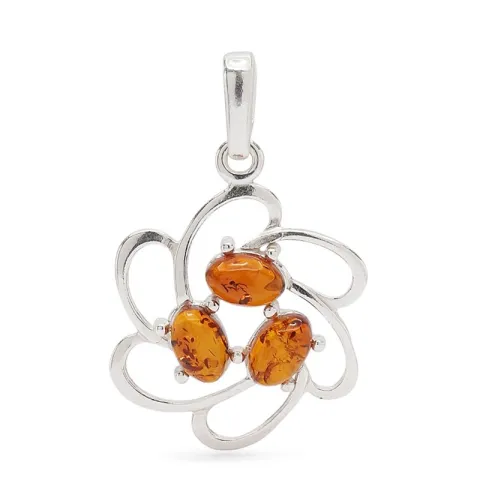 Abstraktem Bernstein Anhänger aus Silber