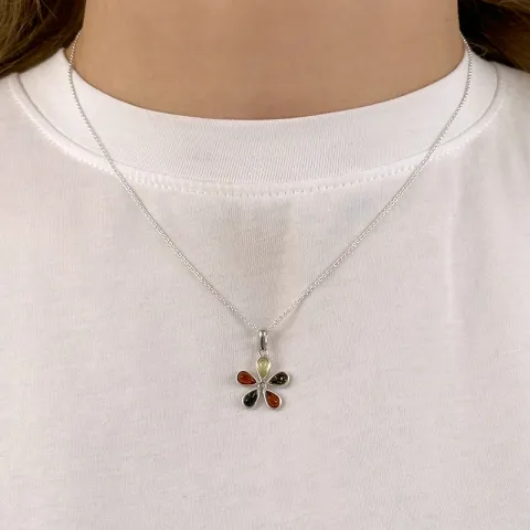 Blumen Anhänger aus Silber