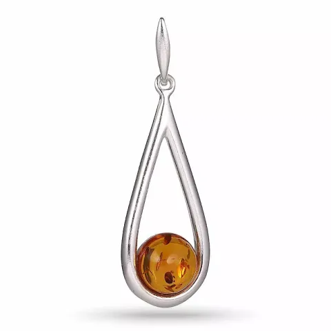 Elegant tropfen bernstein anhänger aus silber