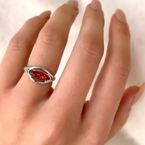 Bernstein Ring aus Silber