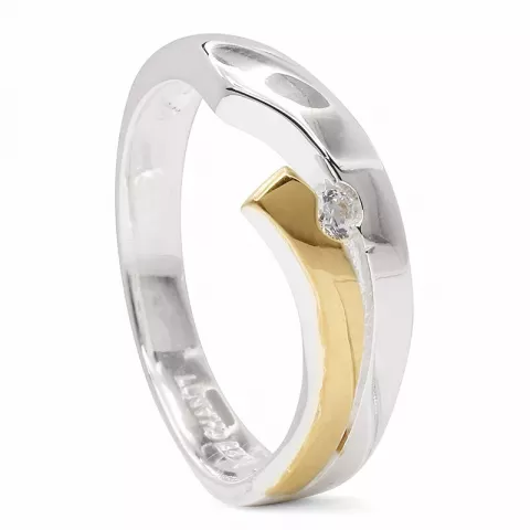 Kollektionsmuster Zirkon Ring aus Silber mit vergoldetem Sterlingsilber