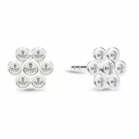 Spinning Beauty earring Blume Ohrringe in Silber weißem Zirkon
