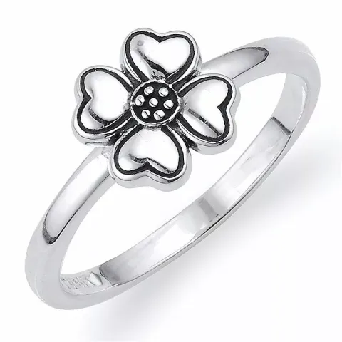 Kleeblatt ring aus oxidiertem sterlingsilber