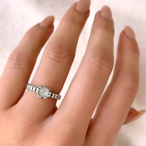 Mondstein Ring aus oxidiertem Sterlingsilber