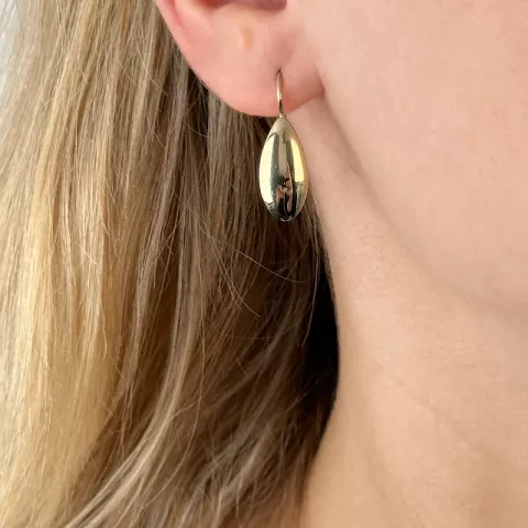 Flachen Tropfen Ohrringe in vergoldetem Sterlingsilber