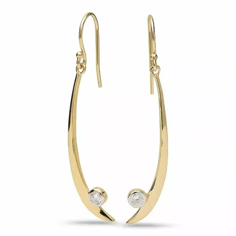 Lange abstraktem Zirkon Ohrringe in vergoldetem Sterlingsilber