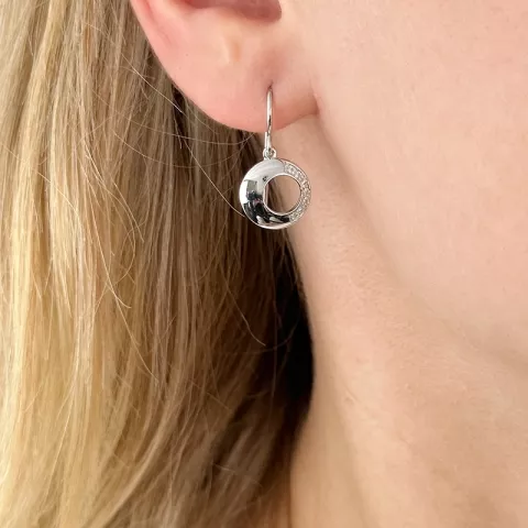 11,5 mm runden Ohrringe in rhodiniertem Silber