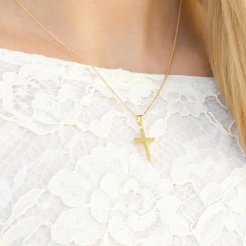 12 x 18 mm Kreuz Anhänger aus 8 Karat Gold - Amoré