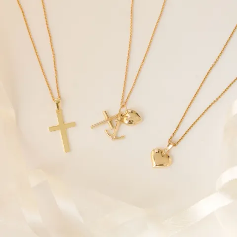 12 x 18 mm Kreuz Anhänger aus 8 Karat Gold - Amoré