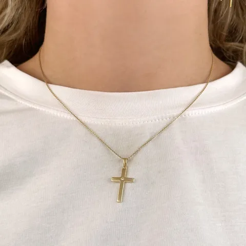 14 x 22 mm Kreuz Anhänger aus 8 Karat Gold - Amoré