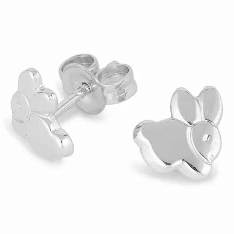 Kaninchen Ohrringe in rhodiniertem Silber